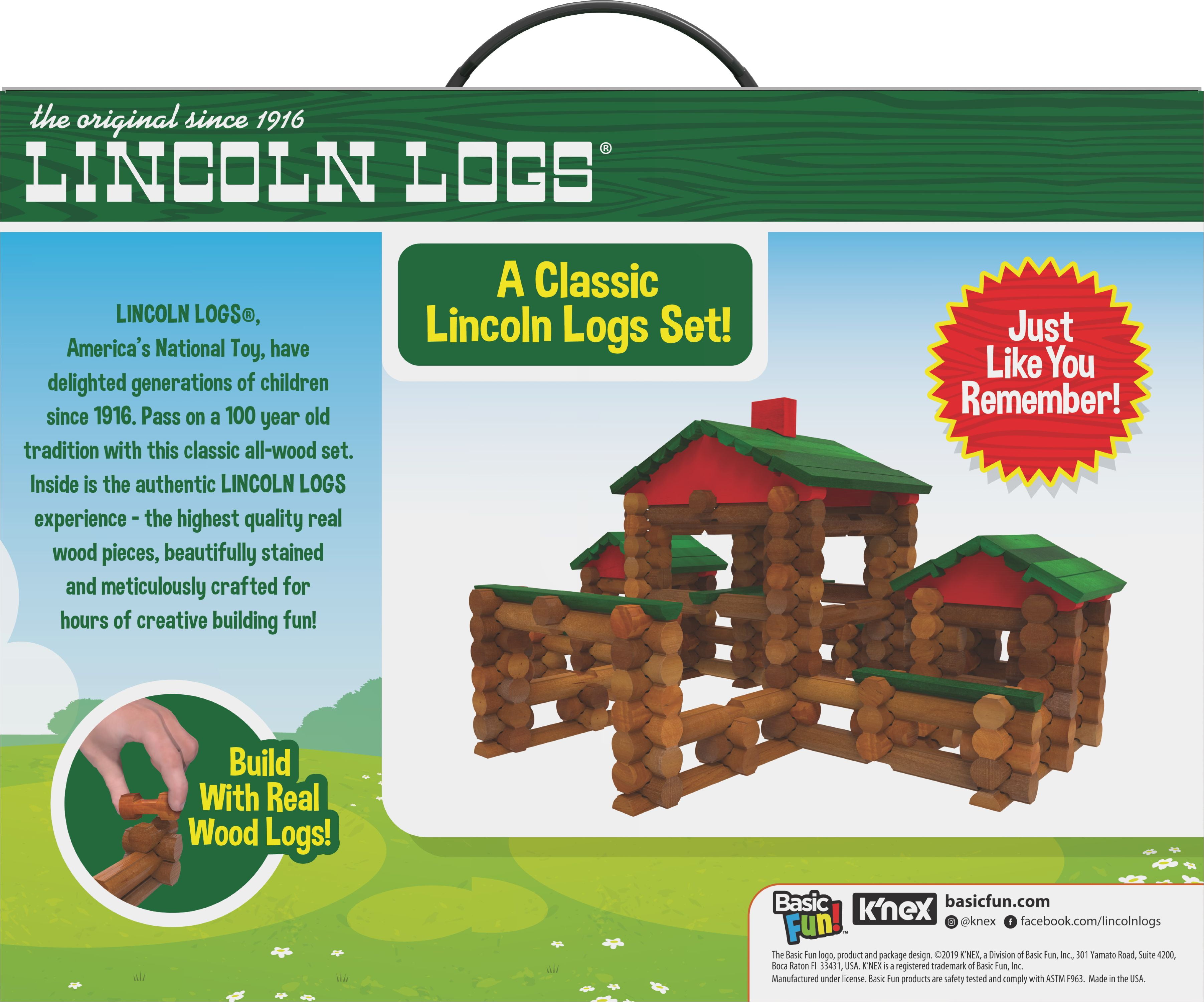 Educational Lincoln Logs Classic Farmhouse 268 Pieces Age 3+ Real Wood Parts 