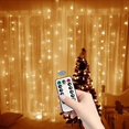 thumbnail image 2 of Cortina de luces LED con Control remoto por USB, guirnalda de luces de Navidad, guirnalda de luces LED, fiesta, jardín, hogar, decoración de boda, 3M, 2 of 4