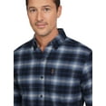 thumbnail image 5 of Chaps Men's and Big Men's Comfort Stretch Flannel Shirt, Sizes S-2XL, 5 of 6