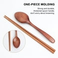 thumbnail image 6 of Worgeous 3Pcs Wooden Spoon Chopsticks Set Portable Cutlery Set Practical Dinnerware Kit with Box for Party Travel Picnic (Assorted Color), 6 of 7