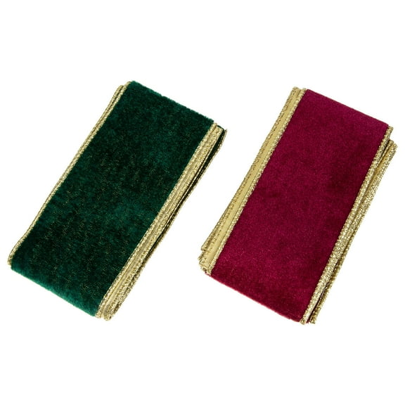 WHAMVOX 2 Rolls Xmas Christmas Ribbon Ribbon Strap Sewing Tape Cuttable Ribbon 200x6cm