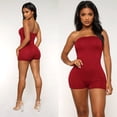 thumbnail image 2 of Sylvamorning Combinaison Sans Bretelles pour Femmes, Justaucorps Tube, Combinaison Courte, Catsuit, 2 of 7