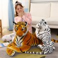 thumbnail image 2 of 50-110CM Giant Lifelike Tiger Plush Toys Soft Wild Animals Simulation White Brown Tiger Jaguar Doll Children Kids Birthday Gifts, 2 of 5
