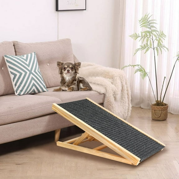 CQSXDA Non-Slip Rubber Dog Ramp for Bed, Adjustable and Foldable for Small Dogs, Car Ramp for Easy Access