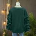 thumbnail image 5 of Women's Irregular Sleeve Sweatshirt, Fashion Oversized Pullover, Casual Loose Fit Crewneck Top, Drop Shoulder Long Sleeve Blouse, Trendy Streetwear Sweater for Women Blackish Green L, 5 of 7