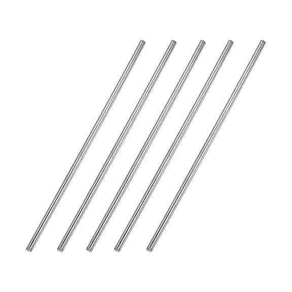 2.5mm x 100mm 304 Stainless Steel Solid Round Rod for DIY Craft - 5Pcs