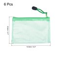 thumbnail image 2 of Uxcell B8 File Document Pockets Bill Pouch Mesh Zipper Bags, Green 6 Pack, 2 of 5