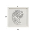 thumbnail image 2 of Decmode Large Coastal Metallic White Shell Shadow Box Wall Decor, 23.5” x 23.5”, 2 of 4