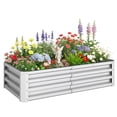 thumbnail image 1 of Outsunny 4' x 2' x 1' Raised Garden Bed, Galvanized Planter Box Silver, 1 of 10