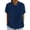 ZA-Dark blue, variant on Summer Womens Tops Peter Pan Collar Short Cuffed Sleeve Linen Blend Blouses Loose Solid Color T-Shirts Casual Office Beach Vacation Clothes