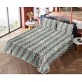 thumbnail image 4 of Ambesonne Retro Fitted & Flat Sheet with Sham 3 Pcs Set, Semicircle and Square Shapes, Twin XL, Cadet Blue Champagne, 4 of 5
