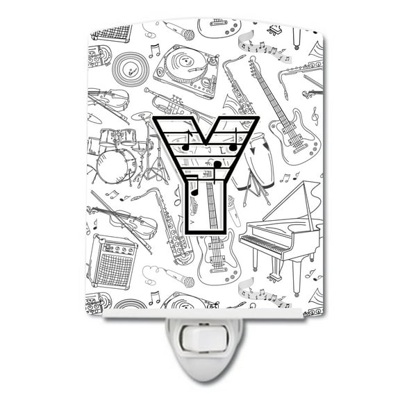 Letter Y Musical Note Letters Ceramic Night Light