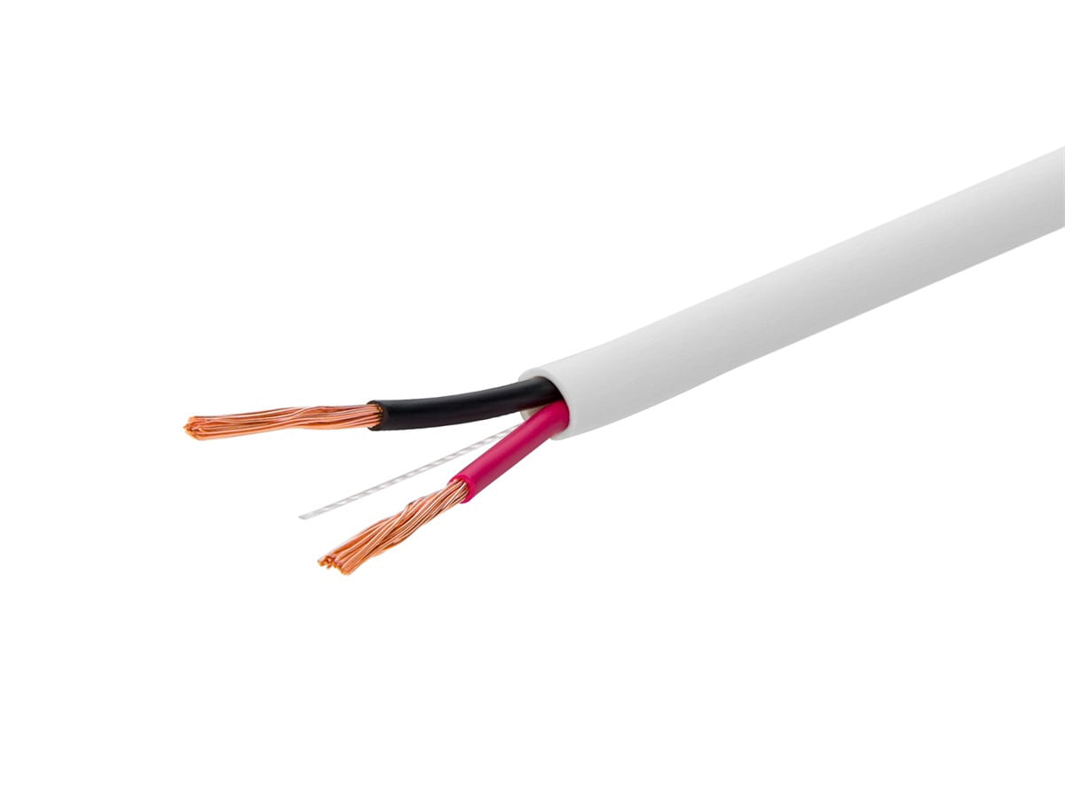 Monoprice Speaker Wire, CL2 Rated, 2-Conductor, 16AWG, 50ft, White