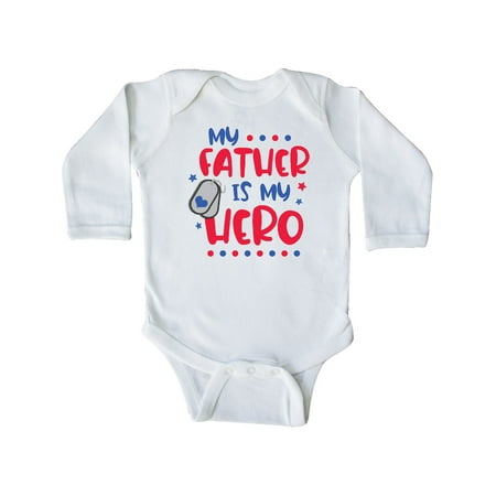 

Inktastic Memorial Day My Father is My Hero Gift Baby Boy or Baby Girl Long Sleeve Bodysuit