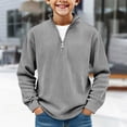 thumbnail image 2 of Coerni Boys Long Sleeve Quarter-zip Pullover Jacket Stripe Sporty Sweatshirt Outdoor Basketball Fall Clothes Youth Kids, 2 of 6
