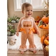 thumbnail image 5 of Loicainy Baby Toddler Girl Halloween Jumpsuit 6 12 18 24 Months 2T 3T 4T Sleeveless Pumpkin Embroidery Overalls Pants Clothes, 5 of 9
