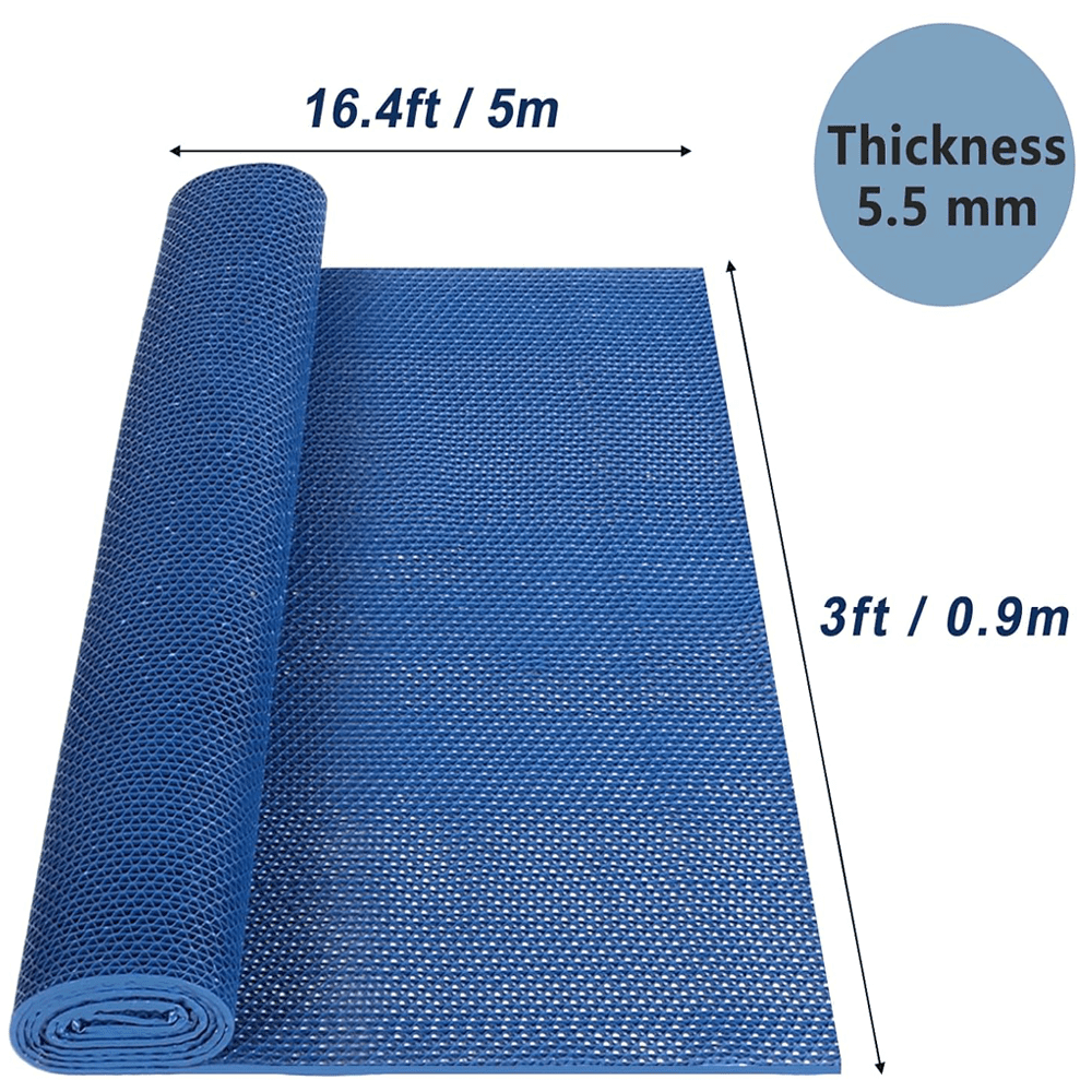 OVYEOFR Drainage Mat, 3 x 16.4Ft PVC UV-Proof Heavy Duty Outdoor Flooring for Wet Areas, Doubles as Restaurant Floor Mats(Blue)