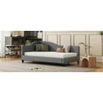 thumbnail image 6 of L-Shaped Linen Daybed in Gray with Solid Wood Legs for Twin Size, 6 of 14