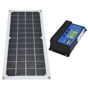 HElectQRIN Solar Charging Board,10W Solar Panel With 60A Controller Exhaust Fan Dual USB Female Ports For RV Boat Plane Satellites