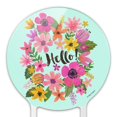 thumbnail image 3 of Acrylic Hello with Pretty Flowers Cake Topper Party Decoration for Wedding Anniversary Birthday Graduation, 3 of 7