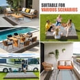 thumbnail image 4 of Aqua Floral Outdoor Rug for Patio/Deck/Porch, Non-Slip Large Area Rug 5 x 8 Ft, Modern Farmhouse Leaves Brown Striped Indoor Outdoor Rugs Washable Area Rugs, Reversible Camping Rug Carpet Runner, 4 of 8