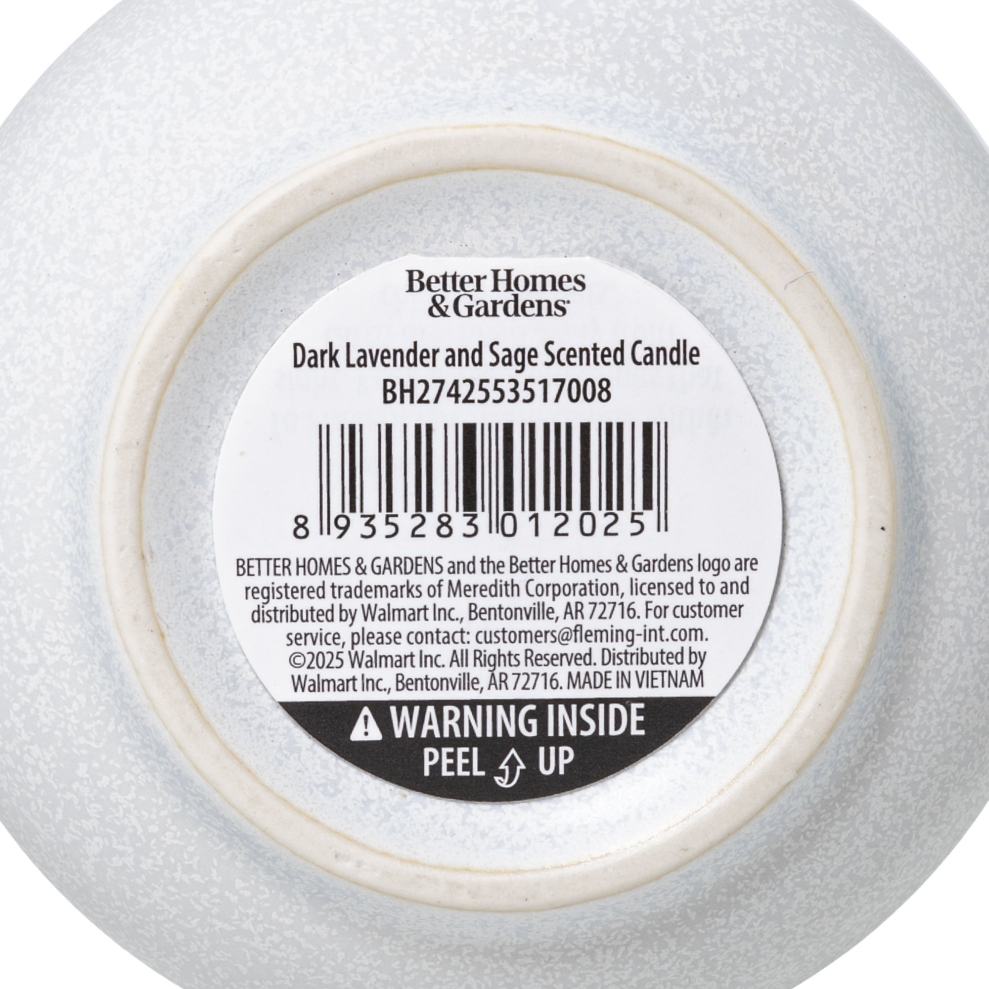 Better Homes and Gardens Ceramic Jar Candle, Dark Lavender and Sage, 8 oz, 1-Wick