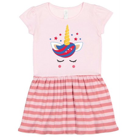 

Inktastic Memorial Day Unicorn Face Gift Toddler Girl Dress
