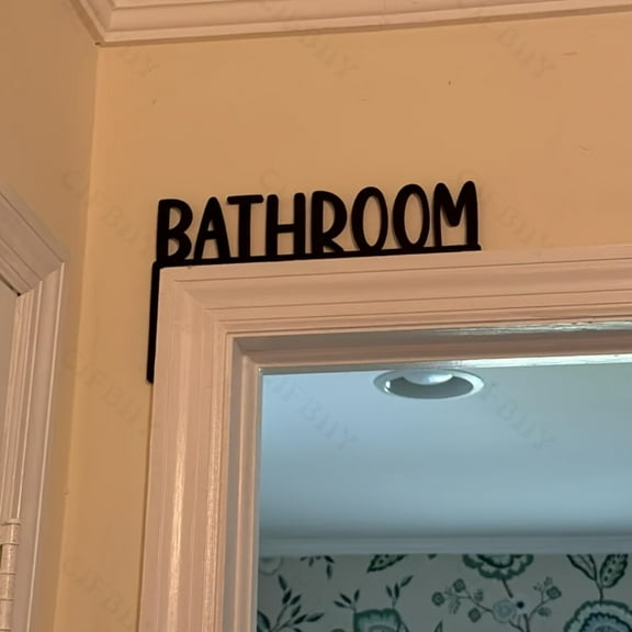 "Modern Metal Bathroom Sign - Stylish Wall Hanging Decor with Graphic Letters Bathroom Vintage Toilet Sign for Home, Restroom, Unique Housewarming Gift, Apartment & Farmhouse Decor