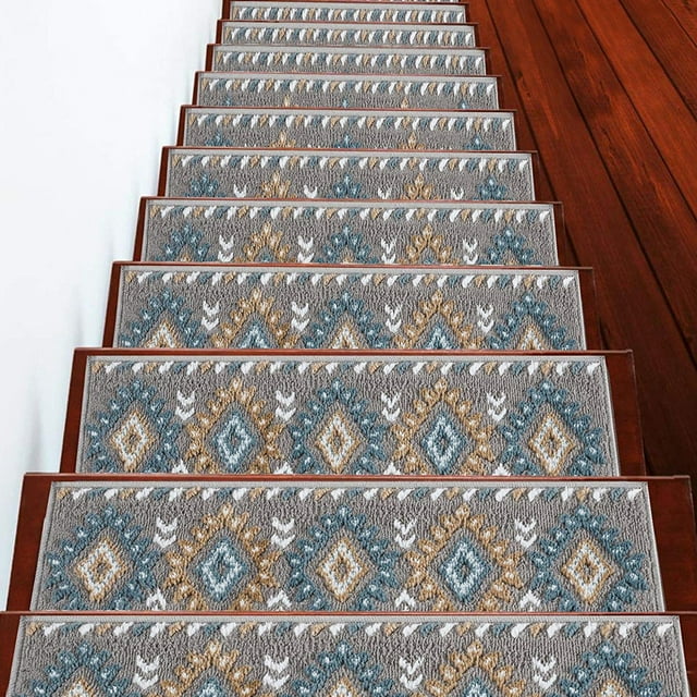 Traditional Collection Contemporary, Cozy, Vibrant and Soft Stair Tread Mats & Rugs, 9'' x 28''