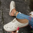 thumbnail image 4 of Mules Sandals for Women Thick Sot Sole Retro Hollow out Slip on Slides Casual Lightweight Nonslip Orthopedic Walking Shoes White Size 7, 4 of 8