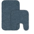 thumbnail image 1 of 2pk. Mainstays Basic Bath Rug Set, 19.5" x 22" Contour & 19.5" x 32", Blue Streak, 1 of 3