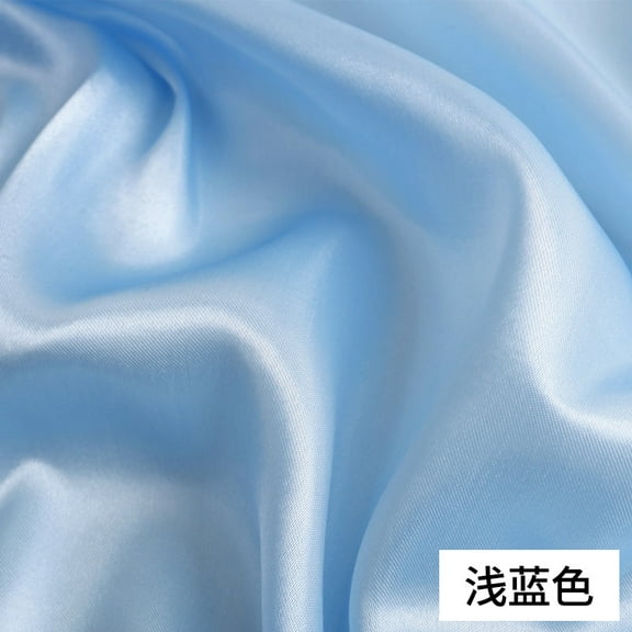Auroal light blue satin fabric 39.37 x 59.06 inches, 1 piece - silky, shiny satin fabric for sewing, dress sewing material, DIY project craft silky satin