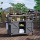 thumbnail image 1 of Garvee carrito para asador con cubierta de acero inoxidable, gabinete de almacenamiento, portaespecias, toallero y ruedas, ideal para BBQ y cocina exterior, 1 of 7