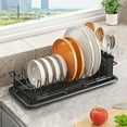 thumbnail image 5 of Miogawg Small Dish Drying Rack, Stainless Steel Dish Drainer For Kitchen Sink Cabinet, Stainless Steel Dish Rack, Space Saving Plate Rack Cutlery Holder, 5 of 6