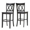 thumbnail image 4 of Weston Home Farmhouse Vintage Double X Solid Wood Bar Height Chair, Set of 2, Antique Black, 4 of 5