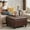 Brown, variant on Tbfit Large Square Storage Ottoman Bench, Button Tufted Upholstered Coffee Table Ottoman with Wooden Legs, Oversized Storage Ottomans Toy Box Footrest for Living Room, Brown