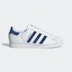 thumbnail image 2 of adidas Superstar White Dark Blue Gold Felt Stripe H00189 Men's Shoe Size 8.5, 2 of 6