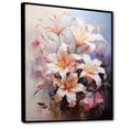 thumbnail image 2 of Designart "Pink Lilies love expression" Floral Floater Framed Wall Decor, 2 of 7