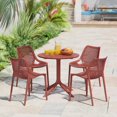 thumbnail image 2 of WestinTrends Playa 31.5" Round Plastic Outdoor Patio Dining Table for 4, Red, 2 of 13