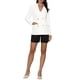 thumbnail image 2 of CHAQUETA CHIC para Mujeres con Solapa Notch, Blazer Doble Botonadura con Hombros Acolchados, S Blanco-Sólido, 2 of 6