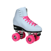 Epic Classic White and Pink Quad Roller Skates