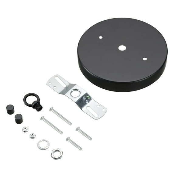 Aspen Creative 21517-11 Contemporary Fixture Canopy Kit, 4-3/4" Diameter with Loop, 7/16" Center Hole, Matte Black, 1 Sets/Pack