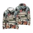 thumbnail image 6 of Bingfone Vintage Art Butterfly Flower Men's Drawstring Hoodie Long Sleeve Pocket Sweatshirts-3X-Large, 6 of 6