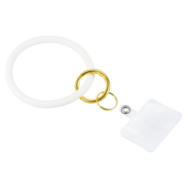Pulsera de llavero Uxcell, llavero de silicona, llavero de muñeca, blanco