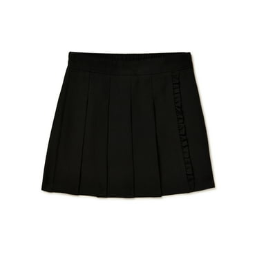 Wonder Nation Girls’ School Uniform Pleated Ruffle Scooter Skirt, Sizes 4-16 & 8-18 Plus