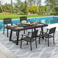thumbnail image 6 of Dycanpo Outdoor Dining Table and Chairs Set of 7,HDPS All-Weather Material Outdoor Chairs for Patio Lawn Garden, Dark Gray, 6 of 14