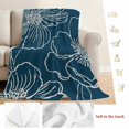 thumbnail image 5 of Teal Flowers Blanket Soft Cozy Warm Throw Blanket for Couch, Plush Fuzzy Flannel Fleece Blankets for Sofa, Spring Floral Botanical Modern Art Bed Blankets Lightweight Gifts for Women, 50"x80", 5 of 9