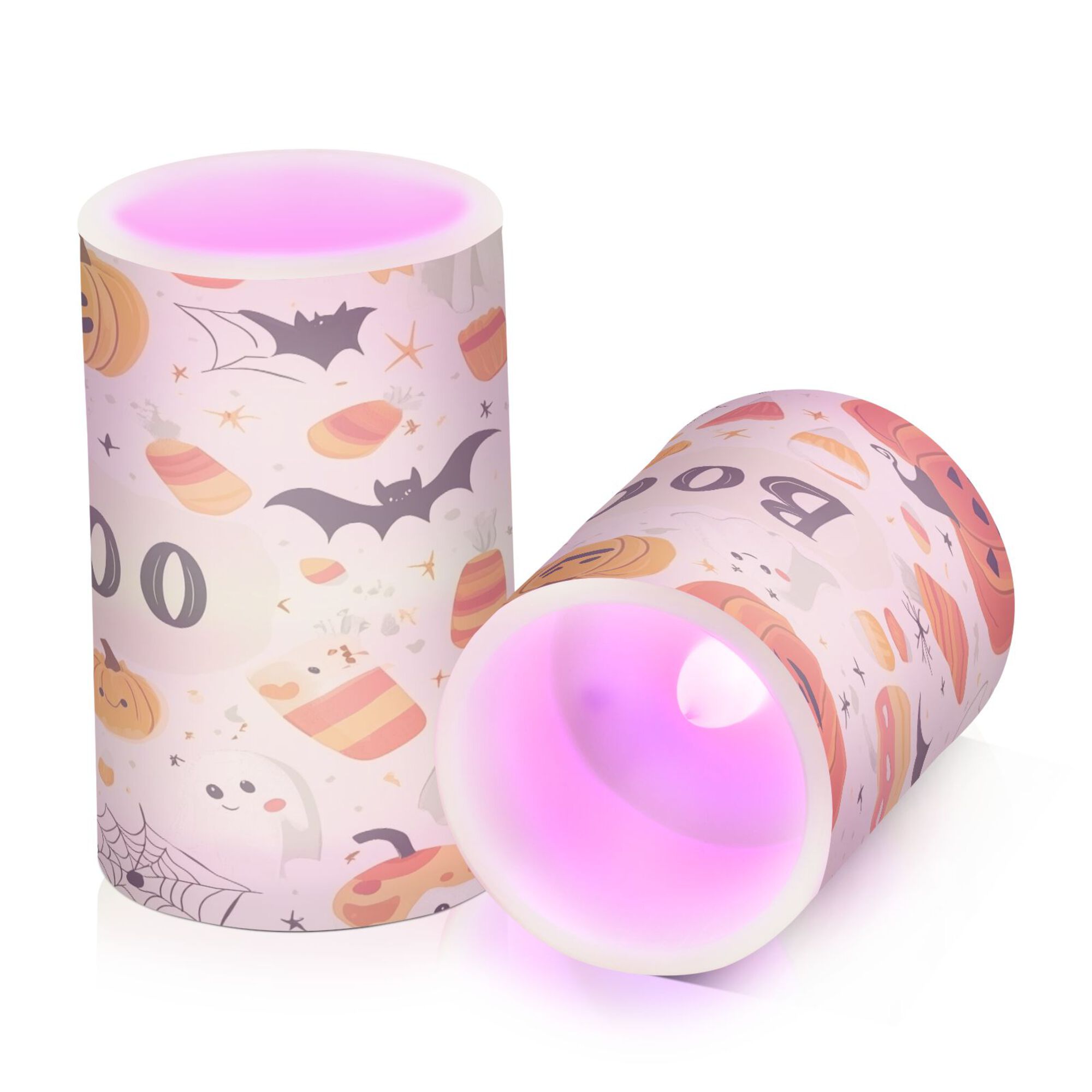 Yayeee Flameless Candles with Remote Flickering Battery Operated Multi Color Changing, Halloween Cute Pumpkins