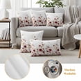 thumbnail image 6 of Red Spring Floral Outdoor Waterproof Pillow Covers, Elegant Pastoral Flowers Watercolor Decorative Square Throw Pillowcase Sofa Cushion Sham for Patio/Couch/Chair, 16"x16" 2 Pack, 6 of 8