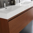 thumbnail image 6 of Fresca Mezzo 60" Teak Wall Hung Double Sink Modern Bathroom Vanity w/ Medicine Cabinet, 6 of 6